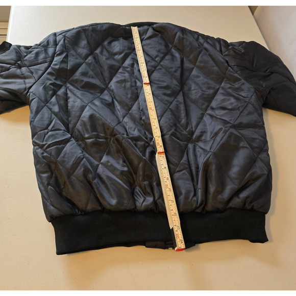 Eilly Bazar Quilted Bomber Jacket Women's L Black Zip Up NWOT - Picture 10 of 16